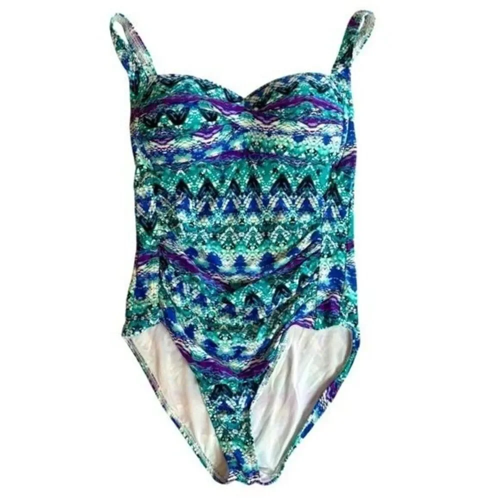 Niptuck One Piece Swimsuit Bond Eye Blue Sz. 6 Adjustable Straps Lightly Padded
